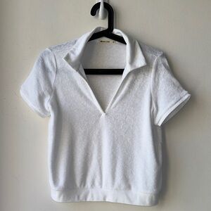 Marine Layer White Terrycloth Top